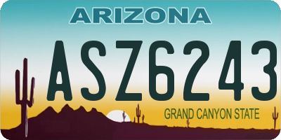 AZ license plate ASZ6243