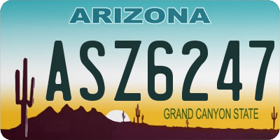 AZ license plate ASZ6247