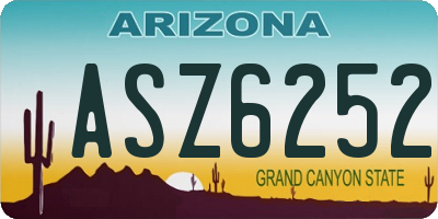 AZ license plate ASZ6252