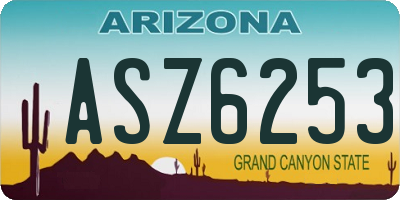 AZ license plate ASZ6253
