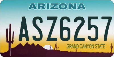 AZ license plate ASZ6257
