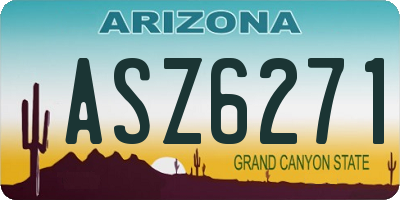 AZ license plate ASZ6271