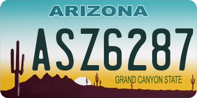 AZ license plate ASZ6287
