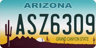 AZ license plate ASZ6309