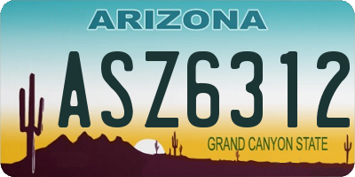 AZ license plate ASZ6312