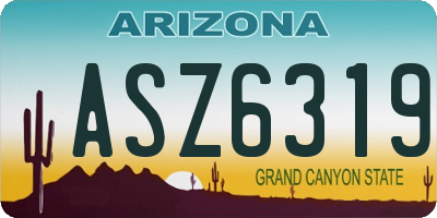 AZ license plate ASZ6319