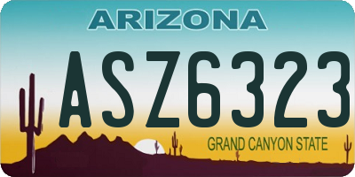 AZ license plate ASZ6323