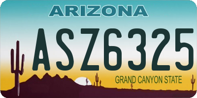 AZ license plate ASZ6325