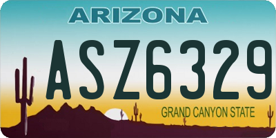 AZ license plate ASZ6329