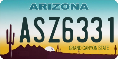 AZ license plate ASZ6331