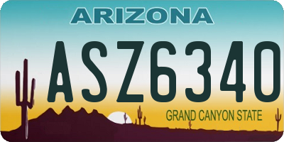 AZ license plate ASZ6340