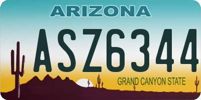 AZ license plate ASZ6344