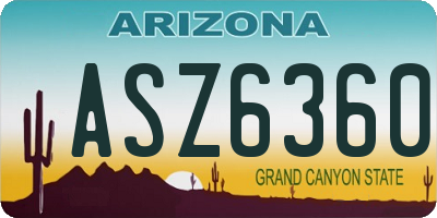 AZ license plate ASZ6360