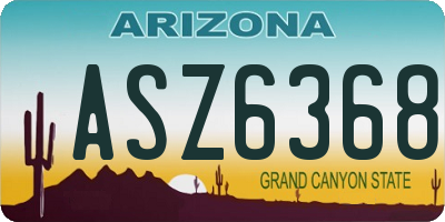 AZ license plate ASZ6368