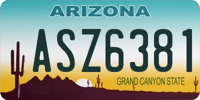 AZ license plate ASZ6381