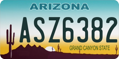 AZ license plate ASZ6382