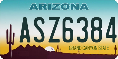 AZ license plate ASZ6384