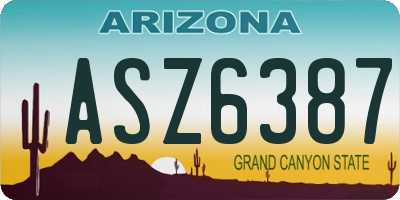 AZ license plate ASZ6387
