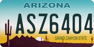 AZ license plate ASZ6404