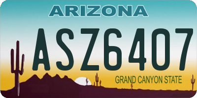 AZ license plate ASZ6407