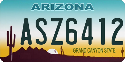 AZ license plate ASZ6412