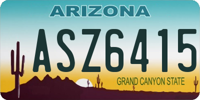 AZ license plate ASZ6415