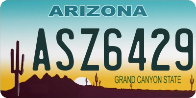 AZ license plate ASZ6429