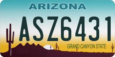 AZ license plate ASZ6431