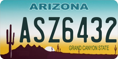 AZ license plate ASZ6432