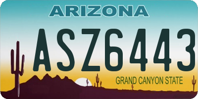 AZ license plate ASZ6443