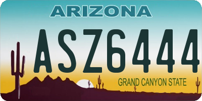 AZ license plate ASZ6444