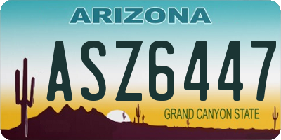 AZ license plate ASZ6447