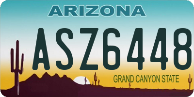 AZ license plate ASZ6448