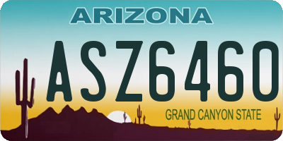 AZ license plate ASZ6460