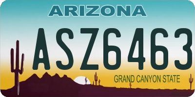 AZ license plate ASZ6463