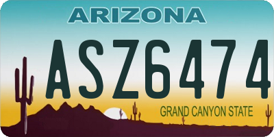 AZ license plate ASZ6474