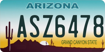 AZ license plate ASZ6478