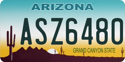 AZ license plate ASZ6480