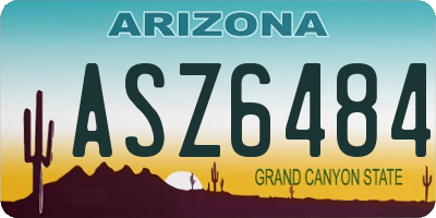 AZ license plate ASZ6484