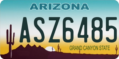 AZ license plate ASZ6485