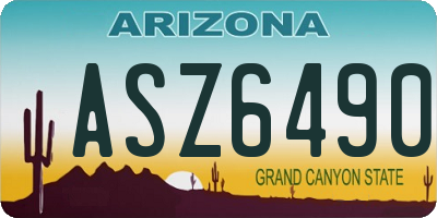 AZ license plate ASZ6490