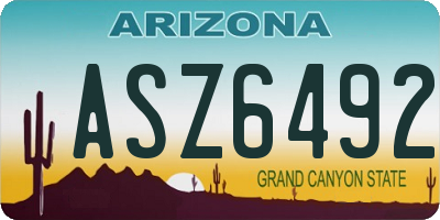 AZ license plate ASZ6492