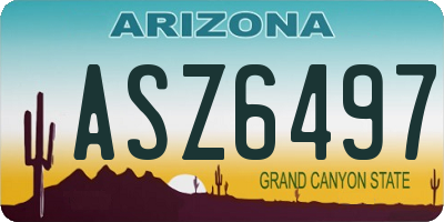 AZ license plate ASZ6497