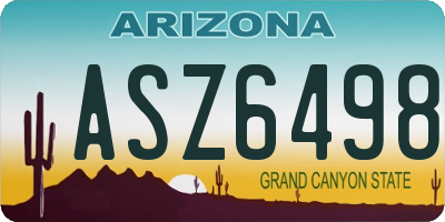 AZ license plate ASZ6498
