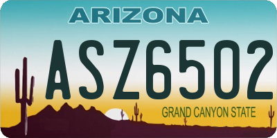 AZ license plate ASZ6502