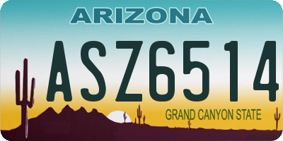 AZ license plate ASZ6514
