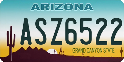 AZ license plate ASZ6522