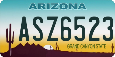 AZ license plate ASZ6523