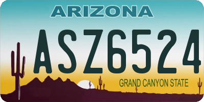 AZ license plate ASZ6524