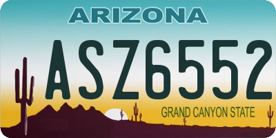 AZ license plate ASZ6552
